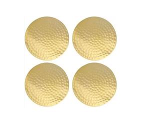 Top Selling Set of 6 Pcs <b>Gold</b> Metal <b>Coasters</b> Classic Style Round Shape Decorative Metal Crafts Low Price - Product Image 5