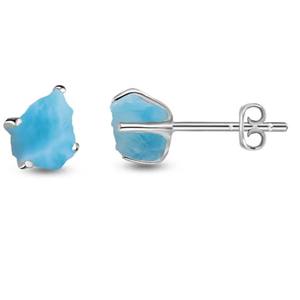 Boucles d'oreilles en argent sterling 925 naturel Larimar rugueux papillon à la mode à la mode Lot de 4 paires - Product Image 2