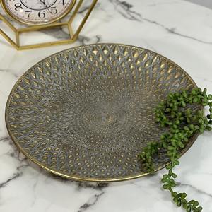 Nouveau design plateau de service en métal plaqué or en aluminium plateau de service à collations et salades plateau de service à café en métal de forme irrégulière - Product Image 6