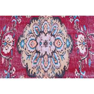 พรมตุรกีโบราณขนาดใหญ่ 5.3x8.1 ฟุต ลายตารางสีแดง ทำจากขนสัตว์ - Product Image 5