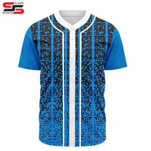 Sweat-shirt vierge de maillot de baseball personnalisé unisexe pour impression par sublimation thermique maille respirante avec broderie vêtements de softball - Product Image 1