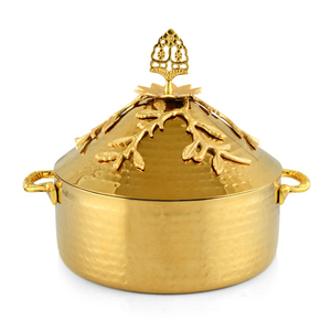 La plus grande conception de casseroles isolées servant une marmite arrondie servant des aliments isolés marmite de style traditionnel à double paroi - Product Image 4