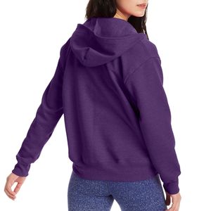 Sudadera de lana con capucha de gran tamaño para mujer con logotipo personalizado Jersey de manga larga para trajes de Otoño/Invierno Posición del logotipo frontal - Product Image 6