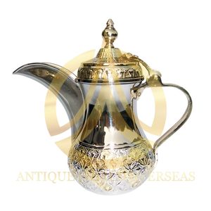 Hecho a mano al por mayor Metal Dallah Color dorado Latón Hecho Dallah Martillado Diseño Brillante Pulido Suministros de diseño ventajosos - Product Image 5