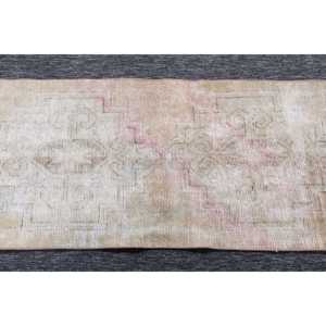 พรมวินเทจขนาดเล็ก, พรมตุรกีขนาด 1.9x9.8 ฟุต, พรมสีน้ำตาล พรมขนสัตว์ - Product Image 4