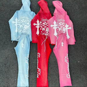 Survêtement d'hiver pour homme à capuche, style hip-hop, 100% coton, respirant, coupe-vent, motif uni, lettre paisley - Product Image 5