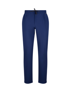 <b>Men's</b> Blue Drawstring Pants Solid Color Breathable Regular Fit Full Length Leisure Bottoms <b>Summer</b> Wear - Product Image 1