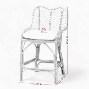 Tabouret de bar vintage en osier et rotin pour la maison, la cuisine commerciale et les salles à manger. - Product Image 5