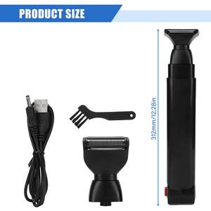 Tondeuse corporelle électrique et tondeuse à cheveux réglable pour hommes, avec long manche, lame en céramique, rasoir dorsal étanche - Product Image 6