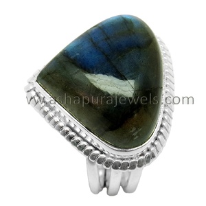 Élégantes bagues en labradorite bleue, argent sterling 925, sertissage clos, unisexe, style chrétien - Product Image 3