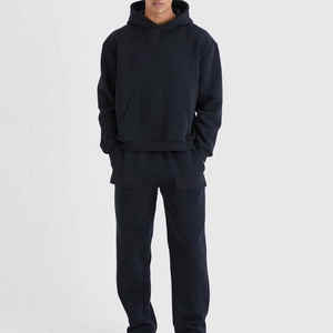 Fleece Unisex Grueso Algodón Jogging Hombres Chándales Casual Logotipo Personalizado Chándales Con Capucha Liso Sudadera Con Capucha Y Joggers Conjunto Para Hombres - Product Image 1