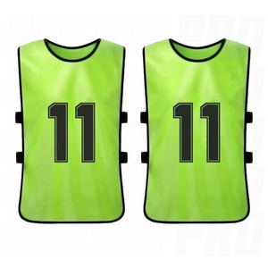 Custom Green Sublimated Team <b>Training</b> <b>Bibs</b> Vest With Number 1 Crew Neck Sleeveless Breathable Polyester Soccer <b>Training</b> <b>Bibs</b> - Product Image 4