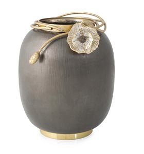 Haute qualité moderne métal fleur Vase or et Royal noir robuste fête de mariage décoration écologique à la main inde - Product Image 1