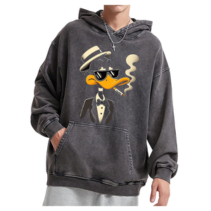 Sudadera con capucha de chorlito mezclada de algodón OEM y ODM al por mayor para hombre sudaderas con capucha estampadas de secado rápido bordado personalizado talla XL patrón de dibujos animados - Product Image 3