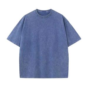 Mode personnalisé lavage à l'acide T-shirt hommes surdimensionné 100% coton été unisexe goutte épaule à manches courtes T-shirt pour hommes - Product Image 2