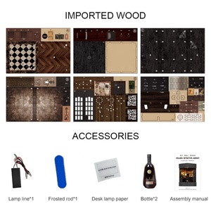 Puzzle en bois 3d personnalisé DIY Book nook mini détective agency Bookshelf Insert Build-Creativity Kit Dollhouse handmade Bookend - Product Image 6