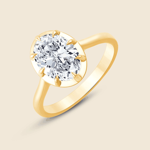 แหวนเพชรทรงรีโอวัลคัท 2.00 กะรัต F-VS ผลิตจากทองคำแท้ 14K ของขวัญวันครบรอบแต่งงาน - Product Image 2
