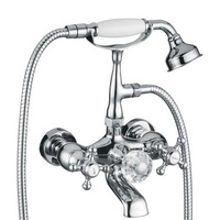 Ensemble de pommeau de douche villa hôtel nordique rétro mur style bronze antique salle de bain lumière chaude et froide baignoire de luxe