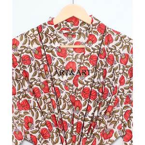 Albornoz Maxi de Algodón Europeo para Mujer, Kimono Casual con Estampado Floral, Cardigan de Lujo Boho para Otoño y Verano, Ropa de Dormir - Product Image 4