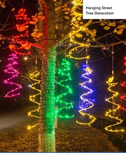 Esterno LED RGB festone colorato meteorite appeso X'mas filo di albero luce a sospensione per festa di festa di nozze paesaggio di natale - Product Image 6