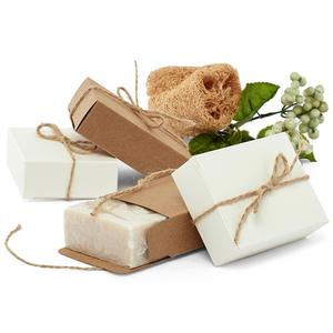 กล่องสบู่แข็งสีขาวและสีน้ำตาลสำหรับบรรจุภัณฑ์เซรั่มบำรุงผิว กล่องกระดาษแข็งเคลือบเงาและด้าน พร้อมเคลือบยูวีและลายนูน - Product Image 1