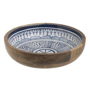 Premium Handcrafted Black Floral Pattern <b>Mango</b> <b>Wood</b> Fruit <b>Bowl</b> New Enamel Printed Home Parties Minimal Serving Decor Salad <b>Bowl</b> - Product Image 6