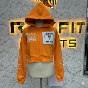 New Style Best Material Zipper Hoodie <b>Rhinestone</b> Zip up <b>Jacket</b> Acid Wash Vintage Washed Men Fleece Streetwear Hoodie For Unisex - Product Image 6