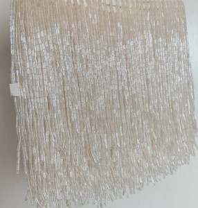 ivory bead <b>Fringe</b> <b>trim</b> for haute couture, dance costume, party decors, handmade bead <b>fringe</b> - Product Image 4
