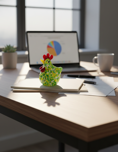 Figurine de poule en verre artisanal, presse-papiers en cristal, objet décoratif pour la maison, le bureau ou le tableau de bord de voiture, cadeau décoratif - Product Image 5