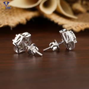 1.57 TDW rond brillant coupe diamant goujon 18k or blanc Labgrown & Hpht/Cvd diamant laboratoire pierre bijoux - Product Image 5