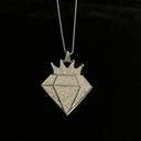 Collier pendentif Hip Hop King Iced Out en acier inoxydable plaqué argent avec chaîne torsadée, chaîne de pull en forme de pendentif Hip Hop - Product Image 4