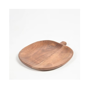 Plato de servir con forma de hoja de madera, bandeja decorativa para comida, bandeja de desayuno grande para forma de manzana - Product Image 2