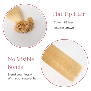 Venta caliente 100% Remy Extensiones de cabello de punta plana-Queratina Bonded-Cabello humano alineado con cutícula virgen de Vietnam - Product Image 3