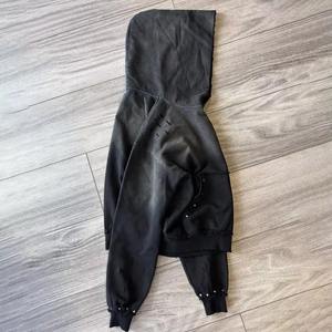 Meilleur tissu 500 GSM 100% coton éponge française poids lourd lavé à l'acide pull hommes à capuche à capuche strass sérigraphie - Product Image 4