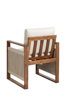 Ensemble de table à manger rectangulaire moderne pour l'extérieur avec 6 chaises de jardin en bois d'acacia, accoudoirs confortables pour hôtels et écoles