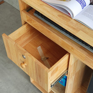 COD68056 Rubber Wood <b>Computer</b> Desk with Shelves 74x50cm Laptop Table for Bedroom Living Room <b>Office</b> Desk with Storage Features - Product Image 4