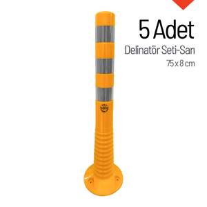 Delimitador de Bollard Flexible de 75 x 8 cm, Amarillo, Juego de 5 Piezas para Guía de Estacionamiento - Product Image 5