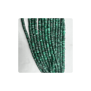 Vente en gros de perles de malachite naturelle de 14 pouces, pierres précieuses de 6 à 7 mm, forme en forme de niveau, pour la fabrication de bijoux - Product Image 4