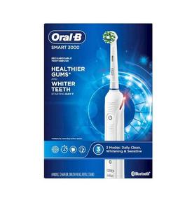 Oral-B Pro แปรงสีฟันไฟฟ้าระบบโซนิกสีขาว3000 3D สำหรับผู้ใหญ่เด็กชาร์จไฟได้สมาร์ทฟีเจอร์ LED IPX7ปานกลางนุ่ม - Product Image 1