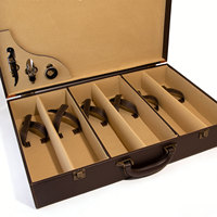 Boîte de rangement pour vin en similicuir bicolore, 6 bouteilles, étui à vin renforcé, poignée portable, emballage cadeau, coffre
