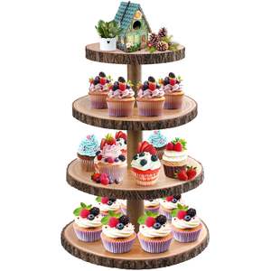 Wooden Tier Dessert Cupcake <b>Stand</b> | Smooth Finish Handmade Quality | Factory Direct Bulk Wholesale - Product Image 1