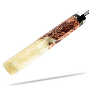 Venta al por mayor pedidos a granel personalizados OEM ODM servicio hoja afilada cortador de acero de Damasco cuchillo de cocina ambidiestro duradero hecho a mano - Product Image 5