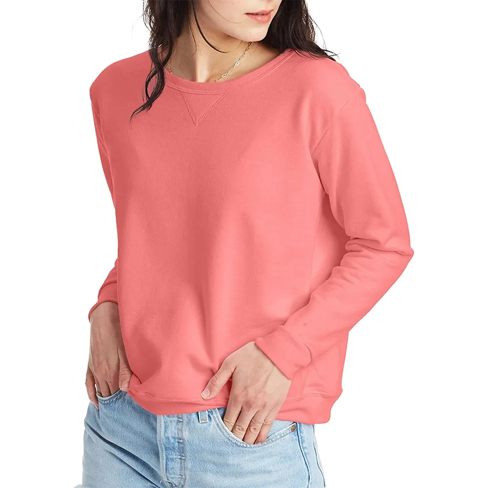 Custom Women Sweatshirts Fleece Long-Sleeved Hoodie Women's Zipper Neck High Quality Sweatshirt With Extra Pocket On Sleeve