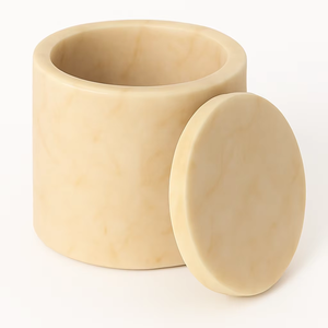 Pot de stockage d'effet de marbre écologique de vente chaude avec couvercle nouvelle arrivée pots en résine de qualité supérieure pour une utilisation en cuisine - Product Image 1