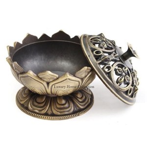Estilo Vintage atractivo diseñador latón antiguo calidad Superior hogar fragancia cera derretir incienso Bakhoor quemador y soporte - Product Image 1
