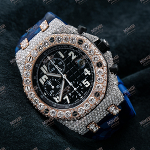 Iced Out Moissanite Diamond Watch Diseño recortado de lujo, piedras de alto brillo y aspecto atrevido para hombres que aman el estilo premium - Product Image 1
