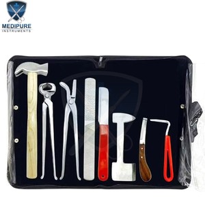 Kit de herramientas de herrador profesional Juego completo de recorte de pezuña para caballos Instrumentos de herrador veterinario Equipo ecuestre - Product Image 1