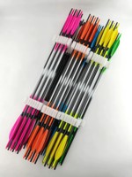 Flèches en carbone fluorescentes multicolores 0.001+-, 32 pouces, ID 6.2mm, Spine 300 340 400 500 600 700 800, Plumes de dinde de 5 pouces, pour la chasse à l'arc