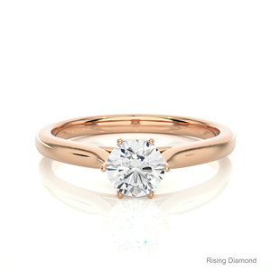 แหวนเพชรสำหรับหมั้นทรงกลม0.53กะรัตของขวัญครบรอบโรสโกลด์สำหรับแหวนเพชร CVD ของเธอ - Product Image 1