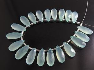 Calcédoine bleu Aqua à facettes larme pierre lâche perle faite à la main pour la fabrication de bijoux pierres précieuses 20X10MM - Product Image 2